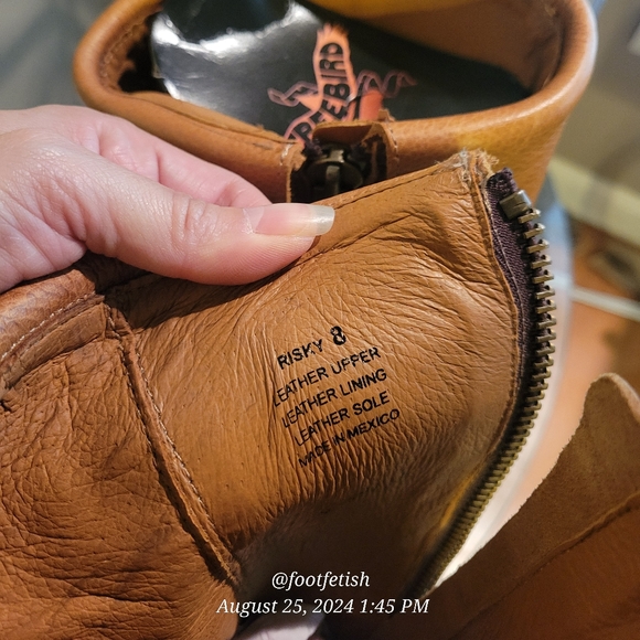 FREEBIRD Risky Boots Wheat Strap Buckle Leather Distressed Handmade Designer #5 - Picture 13 of 17